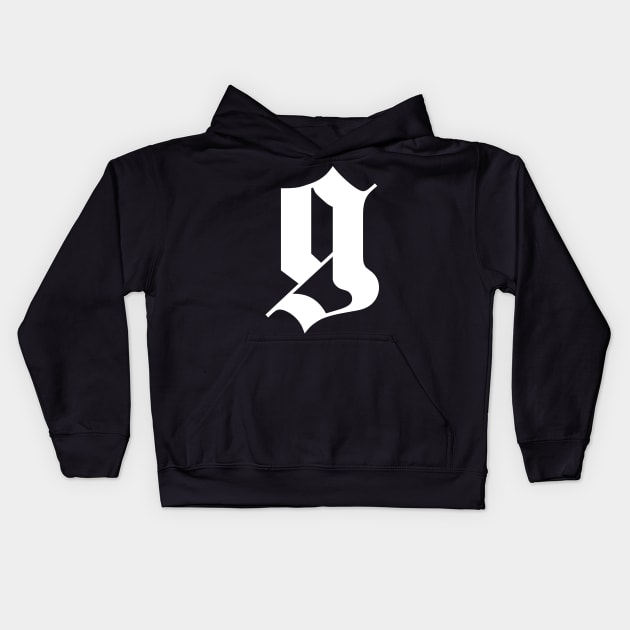 letter g for gothic Kids Hoodie by lkn